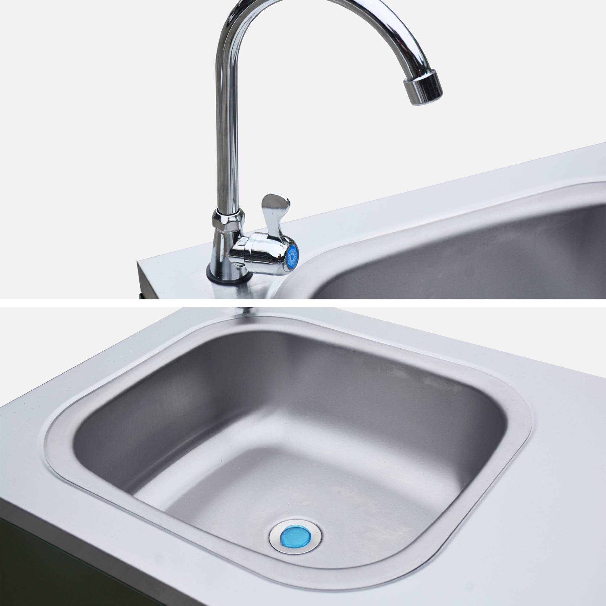 Module de cuisine extérieure acier avec évier L120cm NAXOS