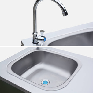 Module de cuisine extérieure acier avec évier L120cm NAXOS