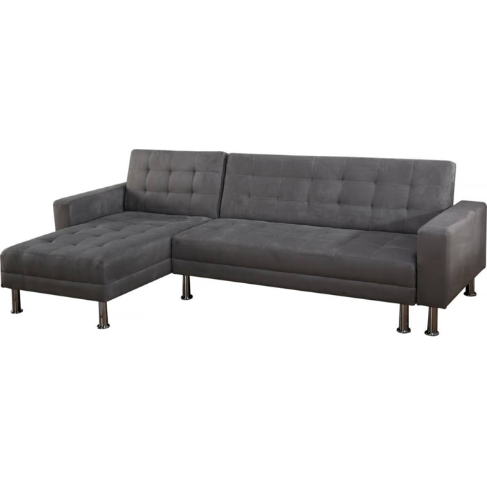 Canapé d'angle convertible et réversible "Theo"- 4 places - Gris