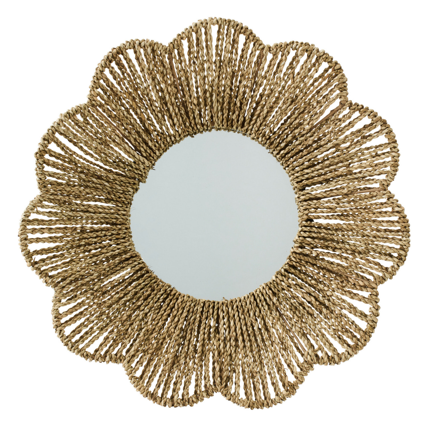 J-Line Miroir Mural - rotin - naturel