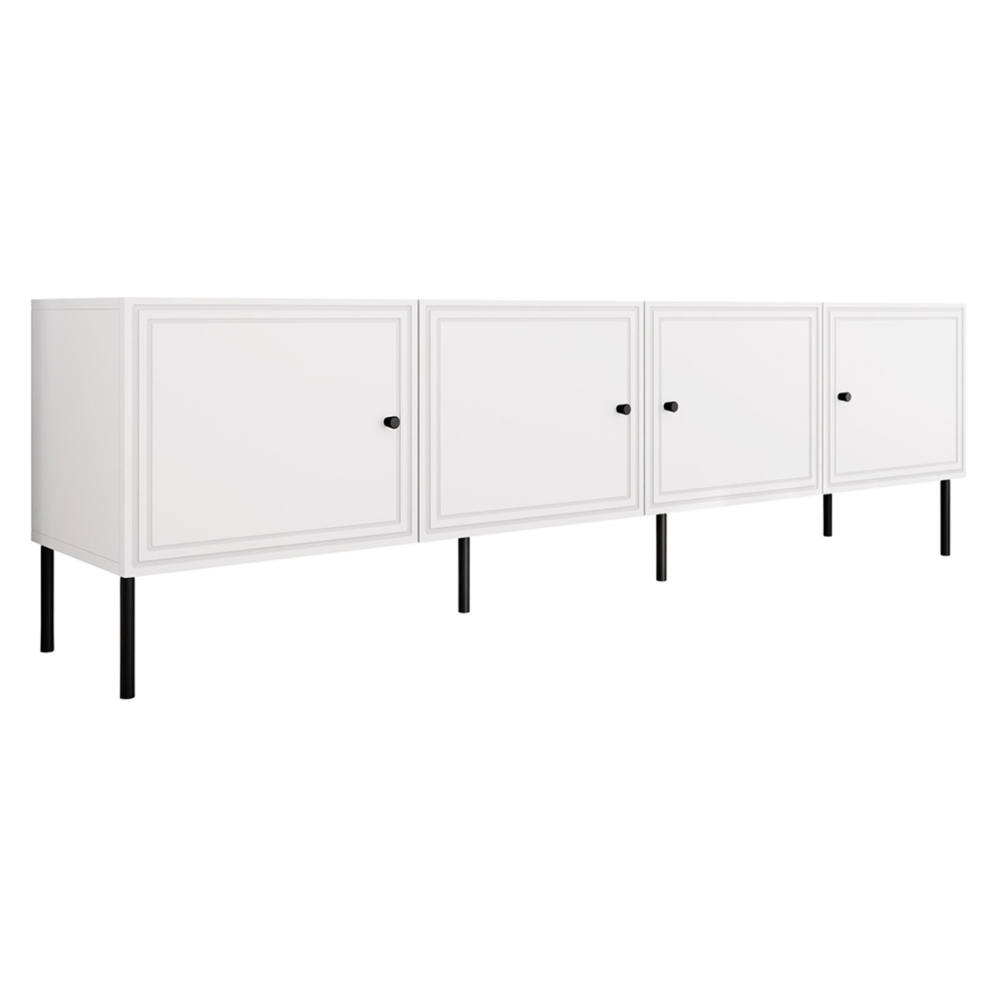 Lavaggi - meuble tv - 4 portes - 200 cm - Blanc