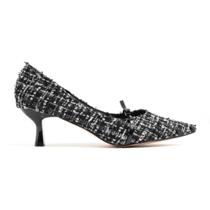 Decolleté fantasia in bouclé - NERO