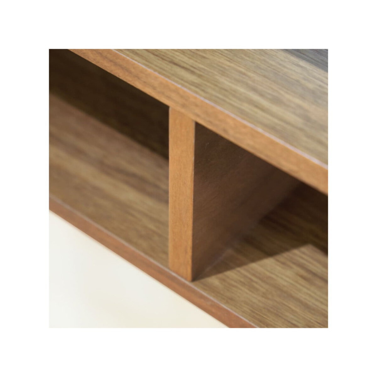 Console décor bois foncé et métal noir industriel - ESPERANCIO 063