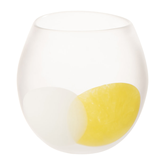 J-Line Photophore Balle - verre - blanc/jaune - large