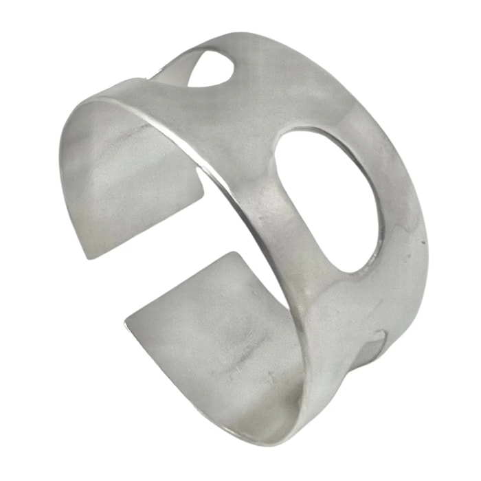 Brazalete pulsera ancha latón Elipse plata chapado 10µ