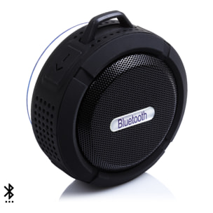 Altavoz bluetooth circular resistente al agua con ventosa C6