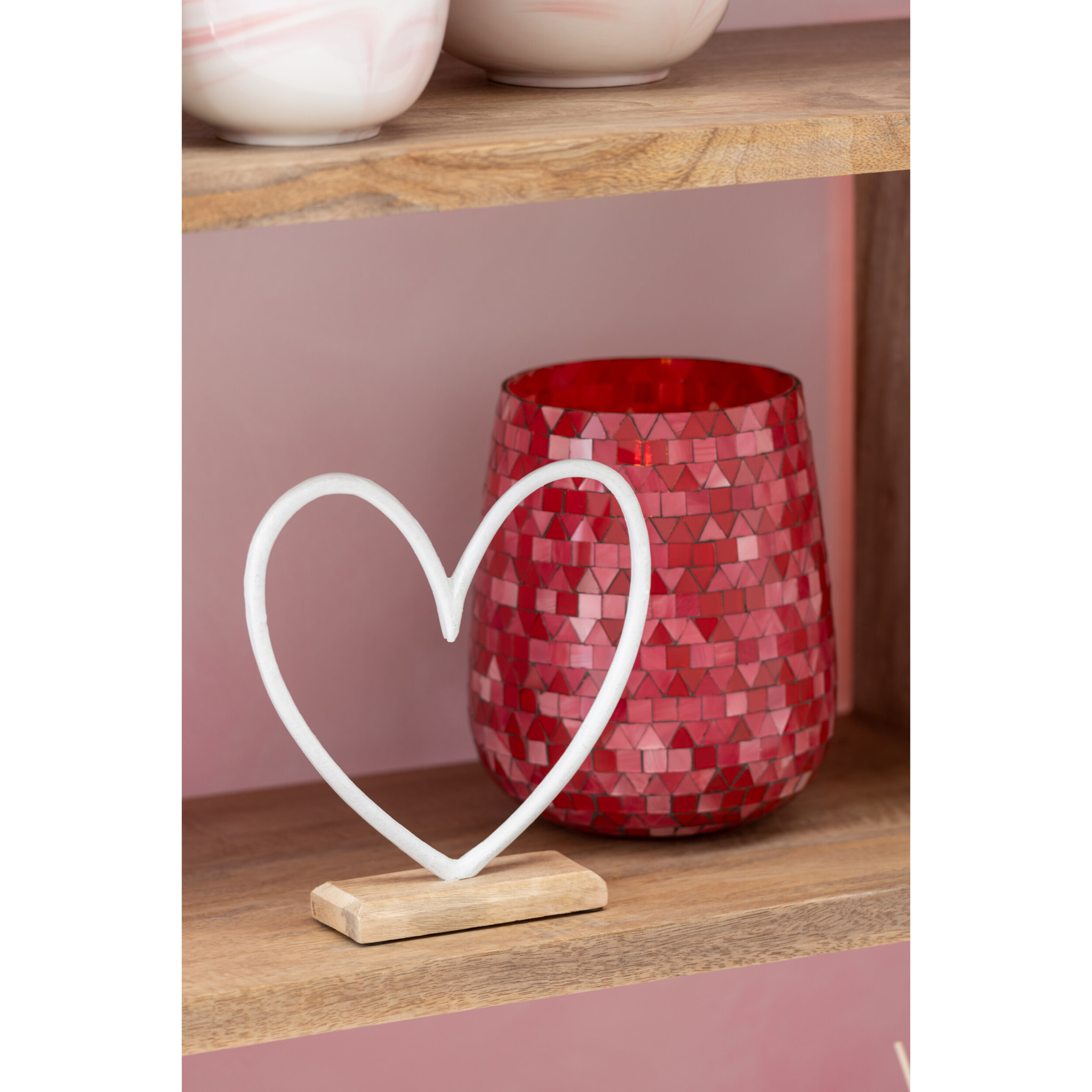 J-Line photopore Mosaic Triangle - verre rouge/rose - medium