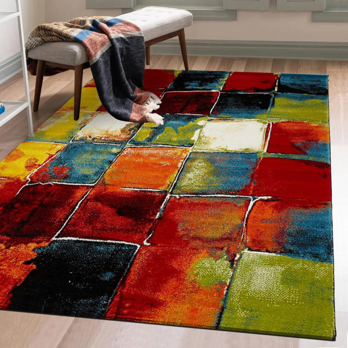 Tapis géométrique déstructuré BEHE multicolore