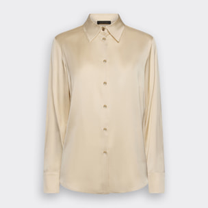 Elena Mirò - Camicia in raso di viscosa stretch - Beige