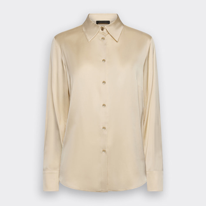 Elena Mirò - Camicia in raso di viscosa stretch - Beige