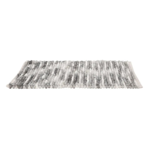 Tapis de bain boule en coton gris 75x50cm