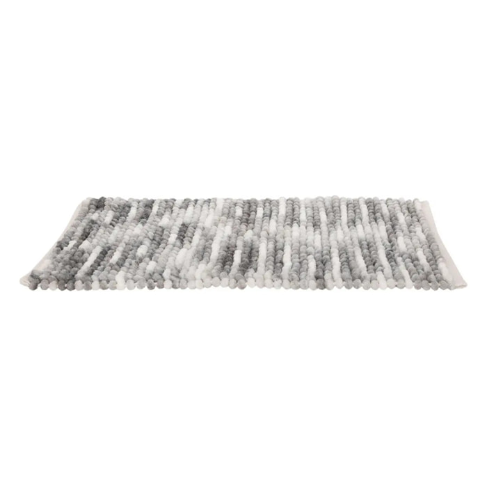 Tapis de bain boule en coton gris 75x50cm