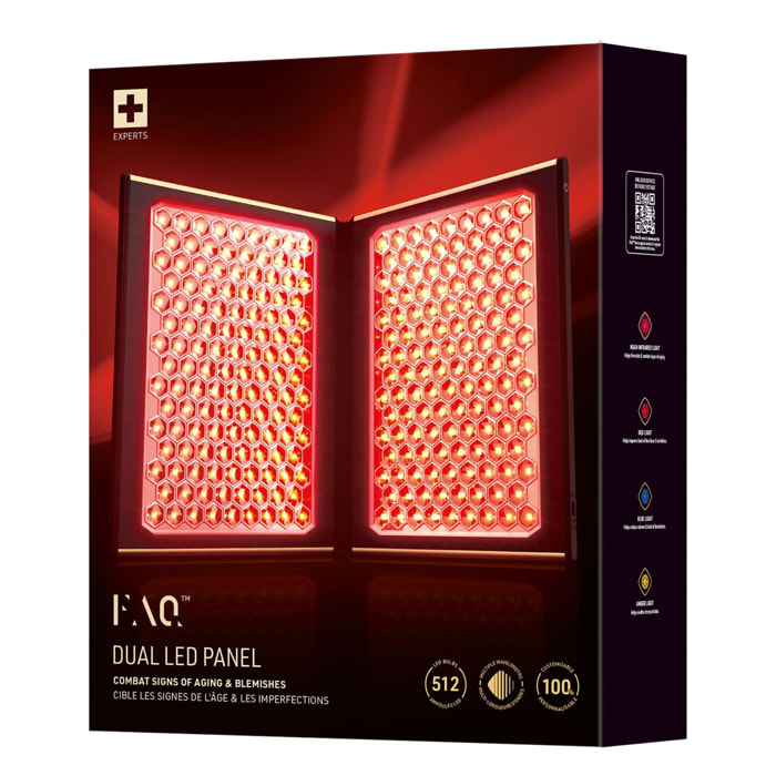 FAQ™ Dual Led Panel - Double Panneau Lumière LED à Spectre Complet et Lumière Infrarouge Visage et Corps
