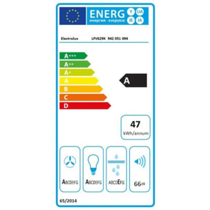 Hotte décorative murale inclinée ELECTROLUX LFV629K