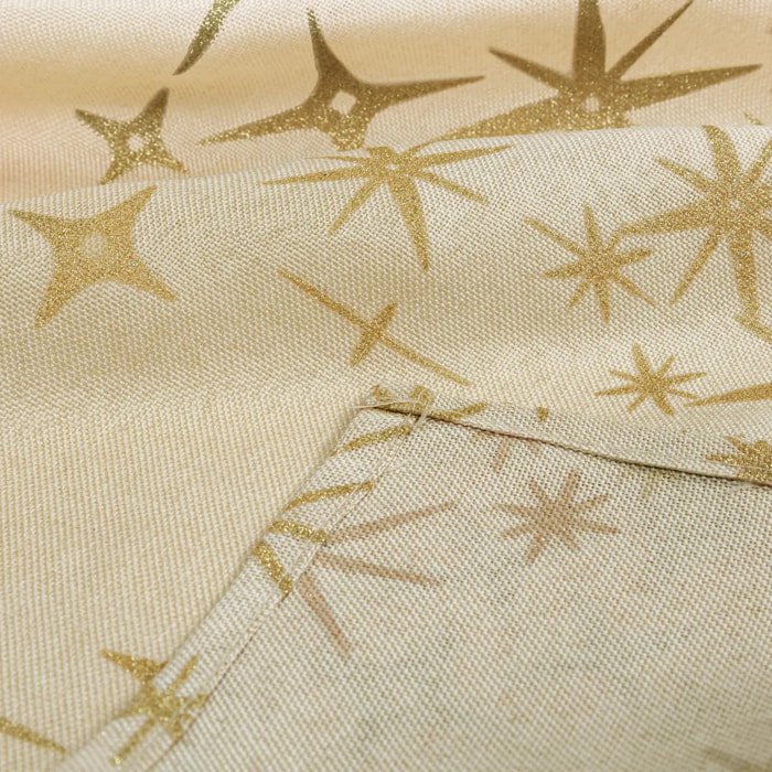 Nappe canevas étoile 140x240cm beige