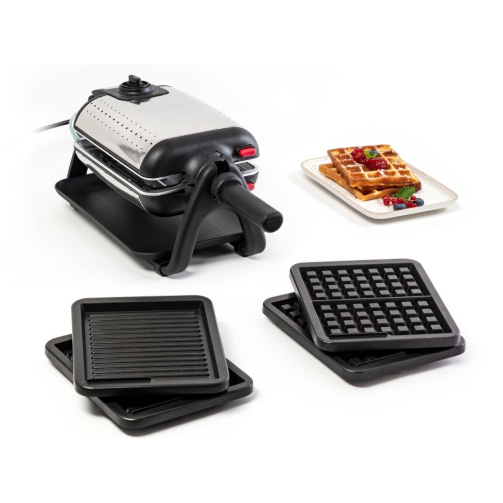 Croque, gaufre, gaufrette, gril TEFAL WM755D12 -WM75 Gaufrier KING SIZE 4 en 1