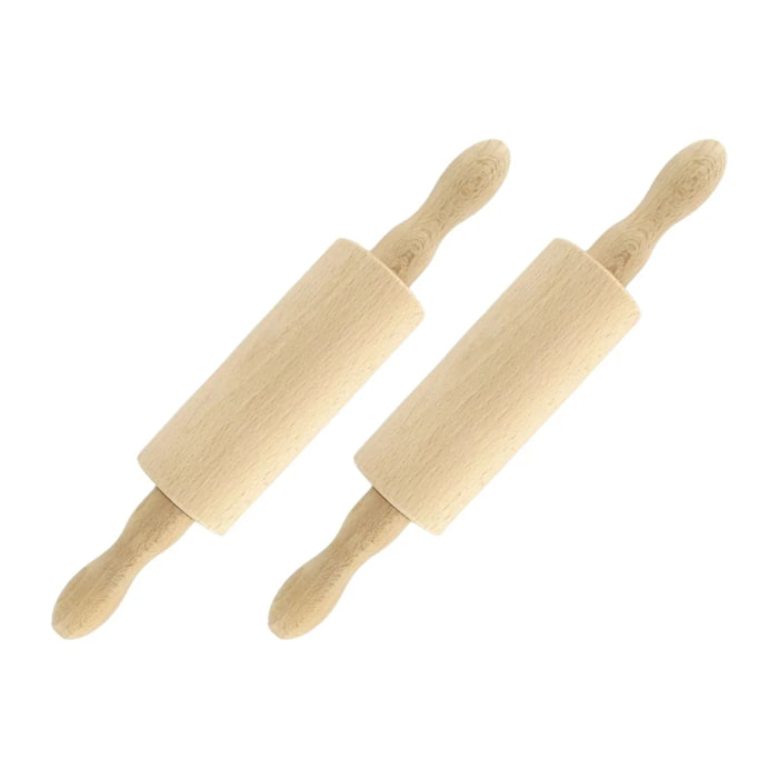 Ensemble de 2 Petits rouleaux à pâtisserie en bois 23,5 cm Fackelmann Wood Edition