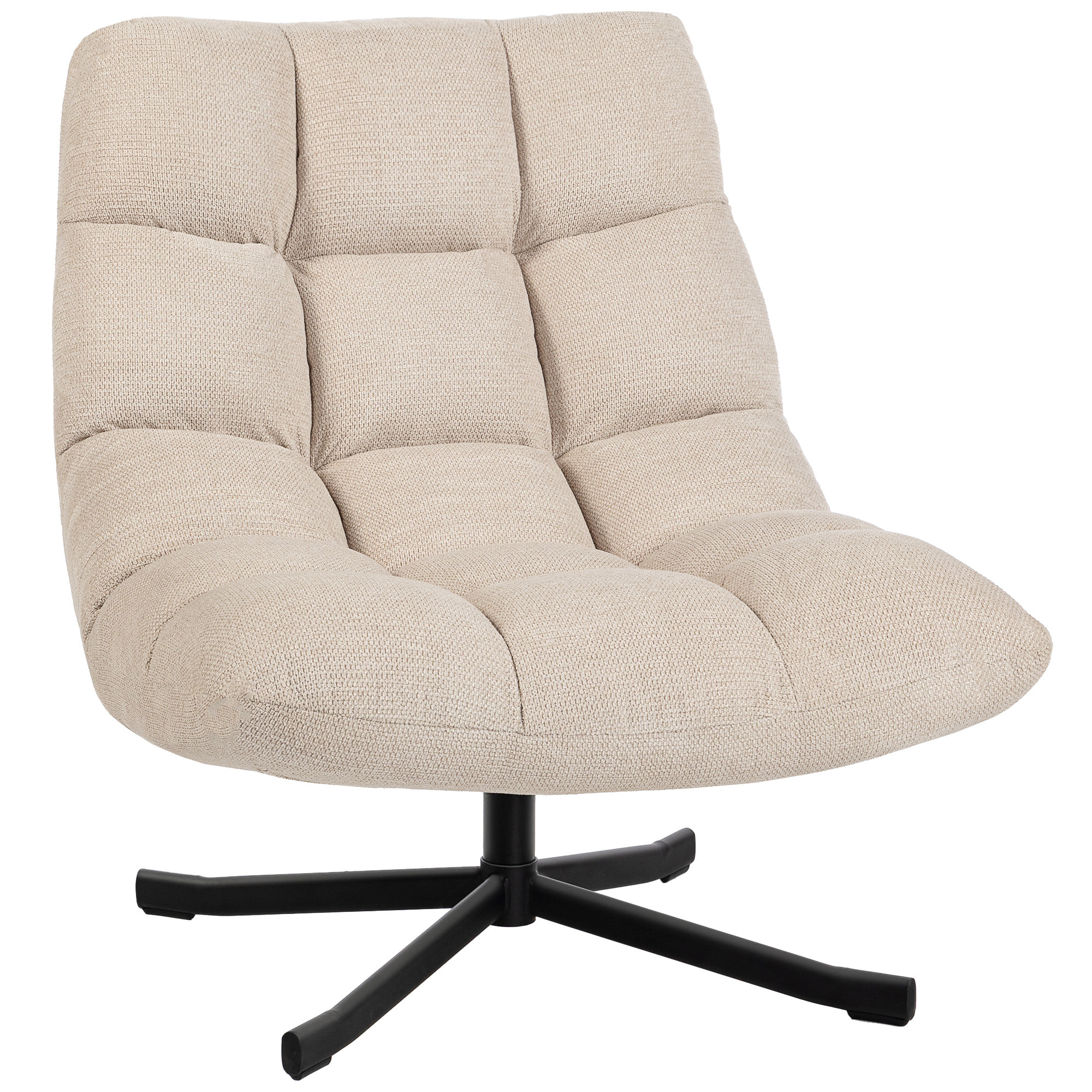 Sillón Giratorio Moderno, Butaca de Salón con Base de Cruz, Tapizado en Chenilla Impermeable, Asiento Extra Ancho y Patas de Acero, Sillón Relax para Sala de Estar, Dormitorio, Blanco Crema