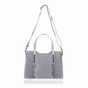 Fiesole Bolso tote Mujer.Piel auténtica Gamuza Grabado Cocodrilo