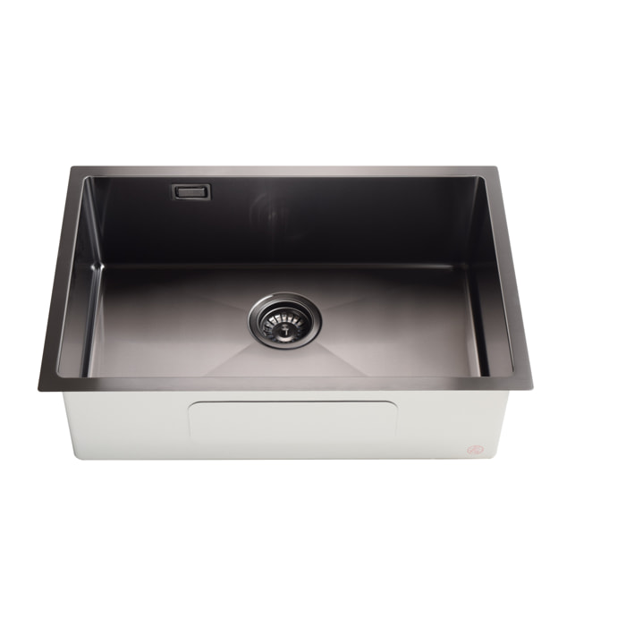 Timeless Évier de cuisine sous plan en inox 304, 68x45x21 cm, Gun Metal brossé PVD