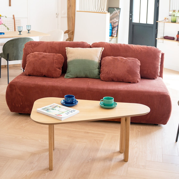 Canapé convertible 3 places avec coffre en velours côtelé - GEMMA