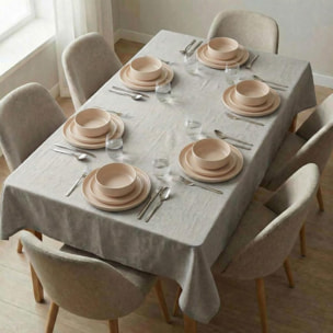 Set 18 Piatti in Ceramica, lavabile in lavastoviglie e adatto a microonde, Intrecci