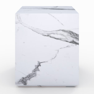 Table d'appoint effet marbre blanche - Lison