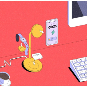 Chargeur CASYX 3 en 1  Charge rapide Qi2 rouge