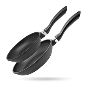 Lot de 2 poêles 24 cm et 28 cm sans PFAS Elo Alucast