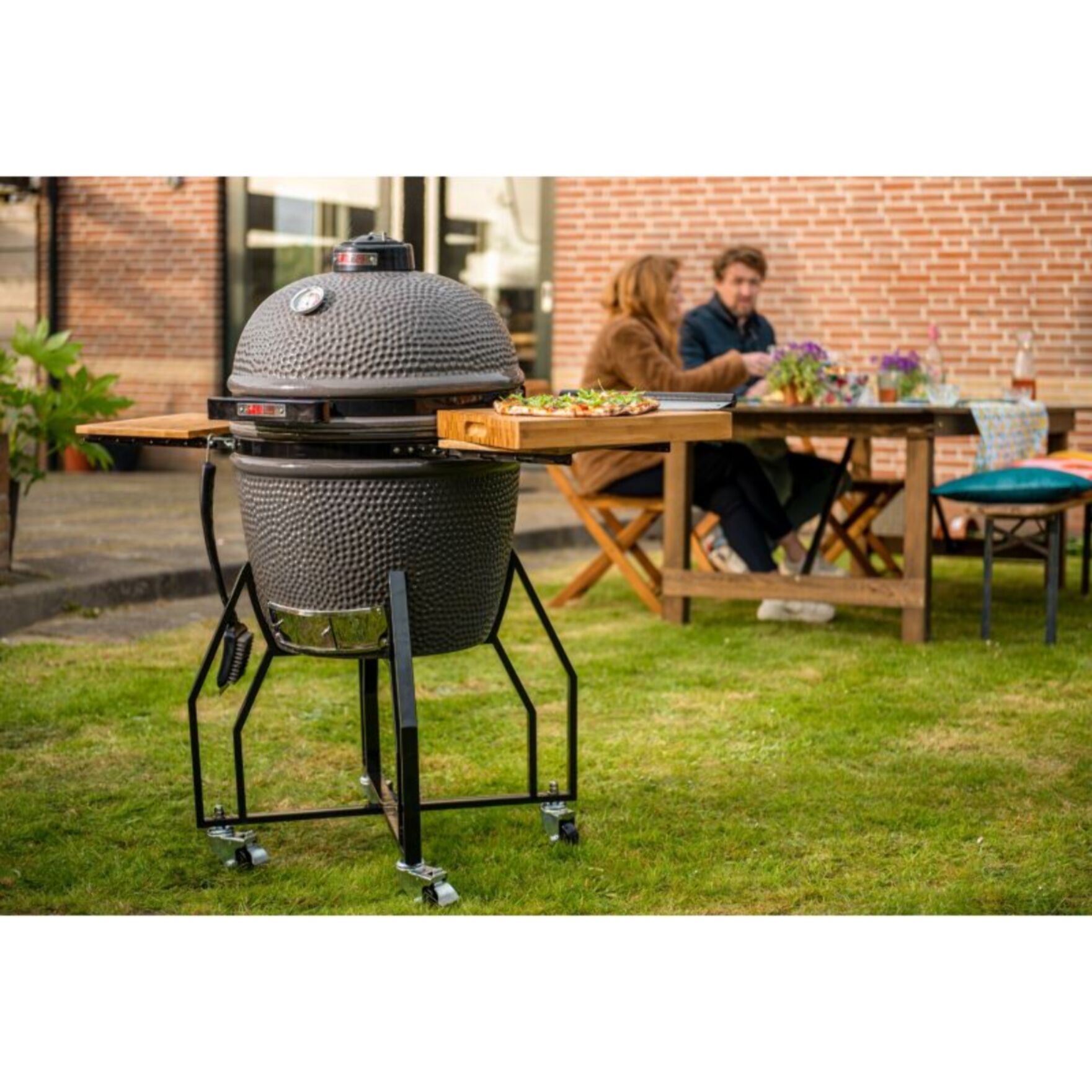Kamado GRILL GURU GGO221 Original Large Basic gris sur chariot 47 cm