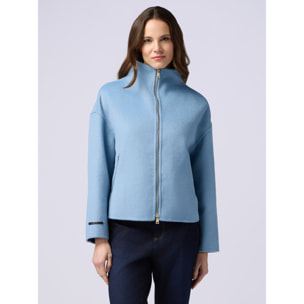 Oltre - Giubbotto in panno misto lana - Azzurro