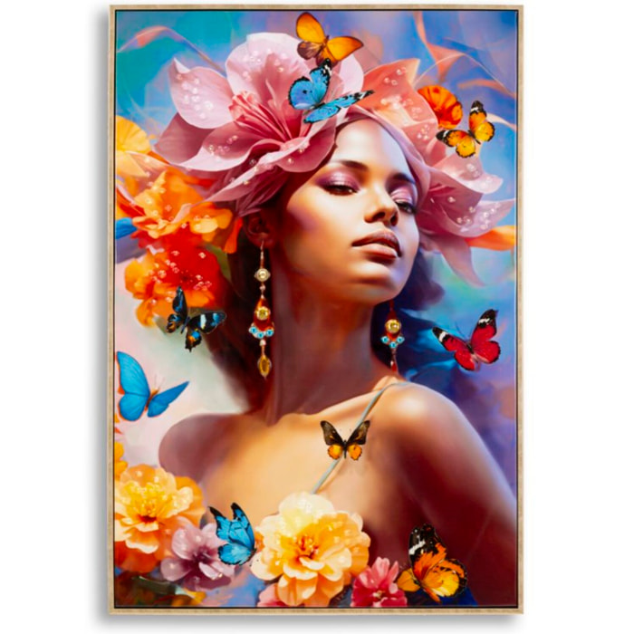 DIPINTO SU TELA LACCATO MARTY C/CORNICE -B- CM 62X4X92