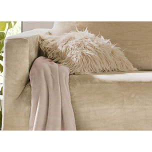 Copripoltrona Elasticizzato In Tinta Unita Effetto Velluto Modello Morbidissimo Colore Beige