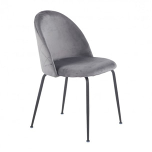 Chaise design en velours dossier capitonné - CLEA