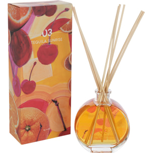 J-Line Bâtonnets parfumés Tequila Sunrise - verre - orange