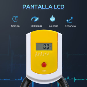 Bicicleta Estática con Resistencia Regulable Bici Estática Bicicleta de Fitness con Pantalla LCD Ruedas Manillar y Asiento Ajustable para Casa Gimnasio Amarillo y Negro
