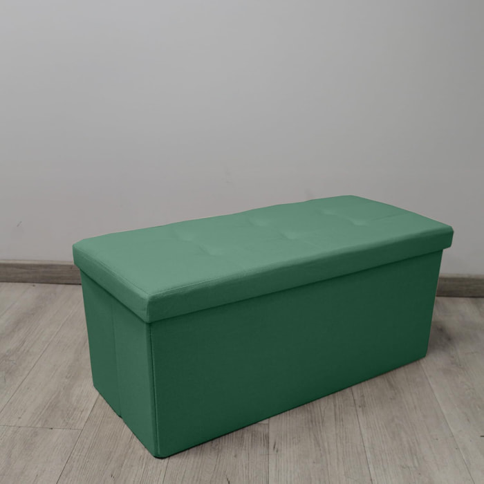 Pouf Contenitore, Puffo per Sedersi, Pouf Poggiapiedi, in Tessuto, Quadrato, 76X34X34 cm, Imbottito, Versatile, Facile da Pulire.