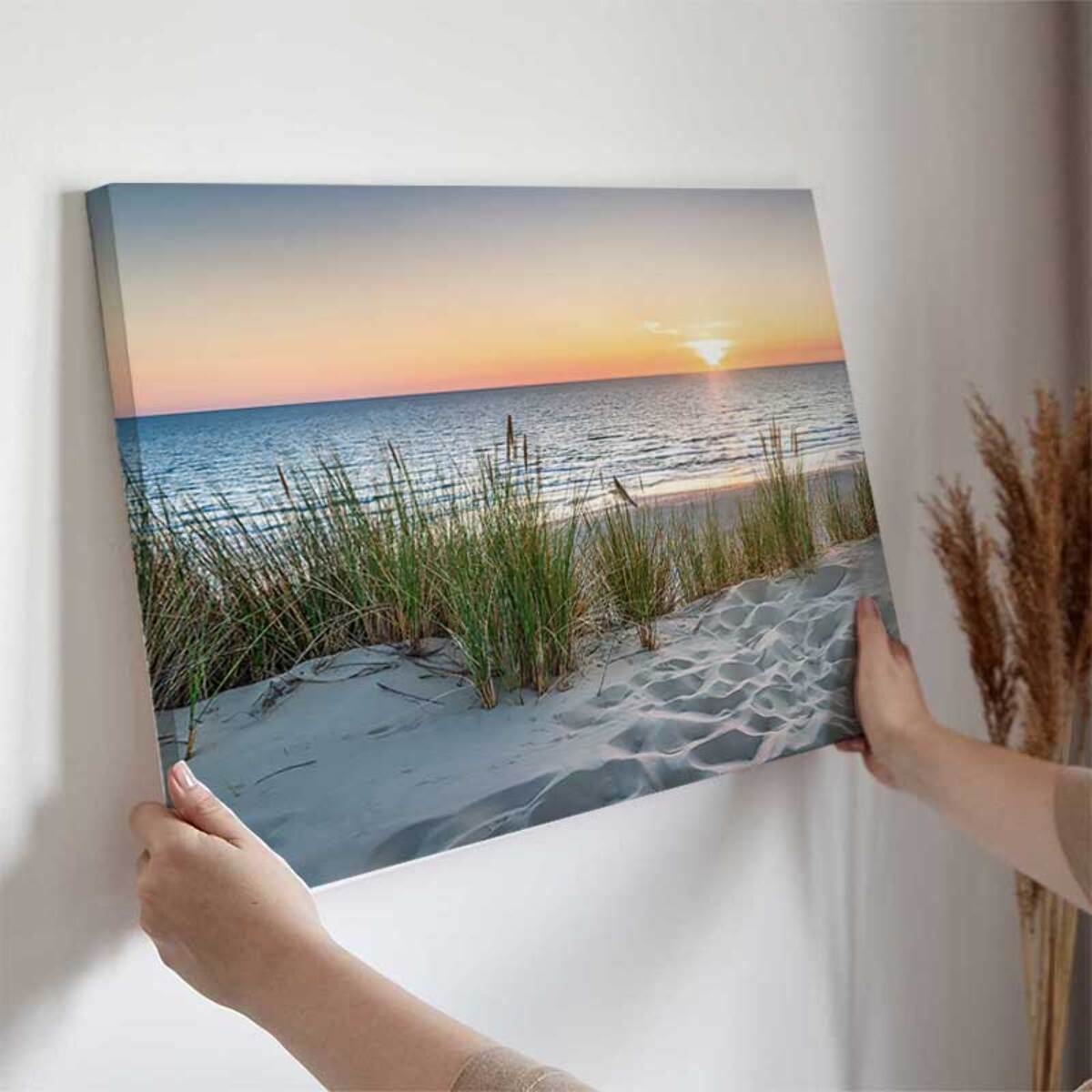 Tableau plage au lever du soleil apaisant Toile imprimée