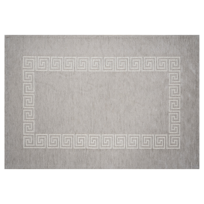 TAPPETO DA CUCINA DIS.CIPRO COL.GRIGIO PERLA 57x190 CM CON ANTISCIVOLO