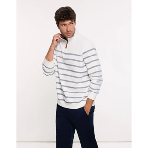 Sudadera Blanca a Rayas - Reach