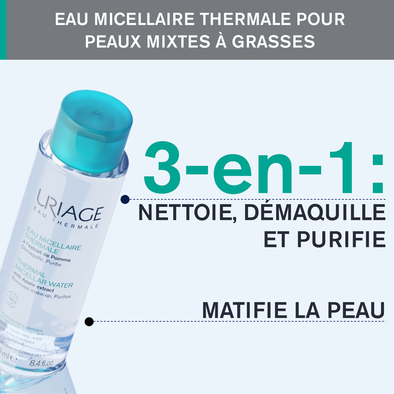 Eau Micellaire Thermale - Peaux Mixtes à Grasses