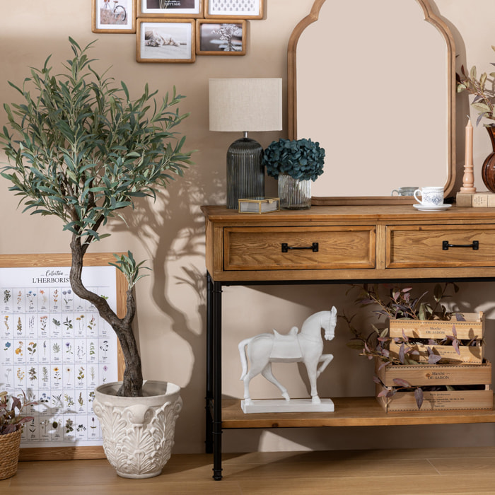 Set de 2 cache-pots Little cottage céramique D29/35cm