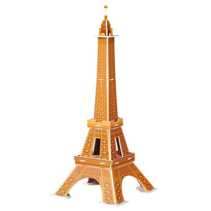 Puzle 3D de cartón de la Torre Eiffel situada en París. 20 piezas.