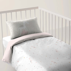 Funda Nórdica Estampada - Reversible - Infantil - Cierre Solapa - 100% Algodón - Incluye 1 Funda de Almohada - Cuna/Maxicuna - Pegaso Mágico