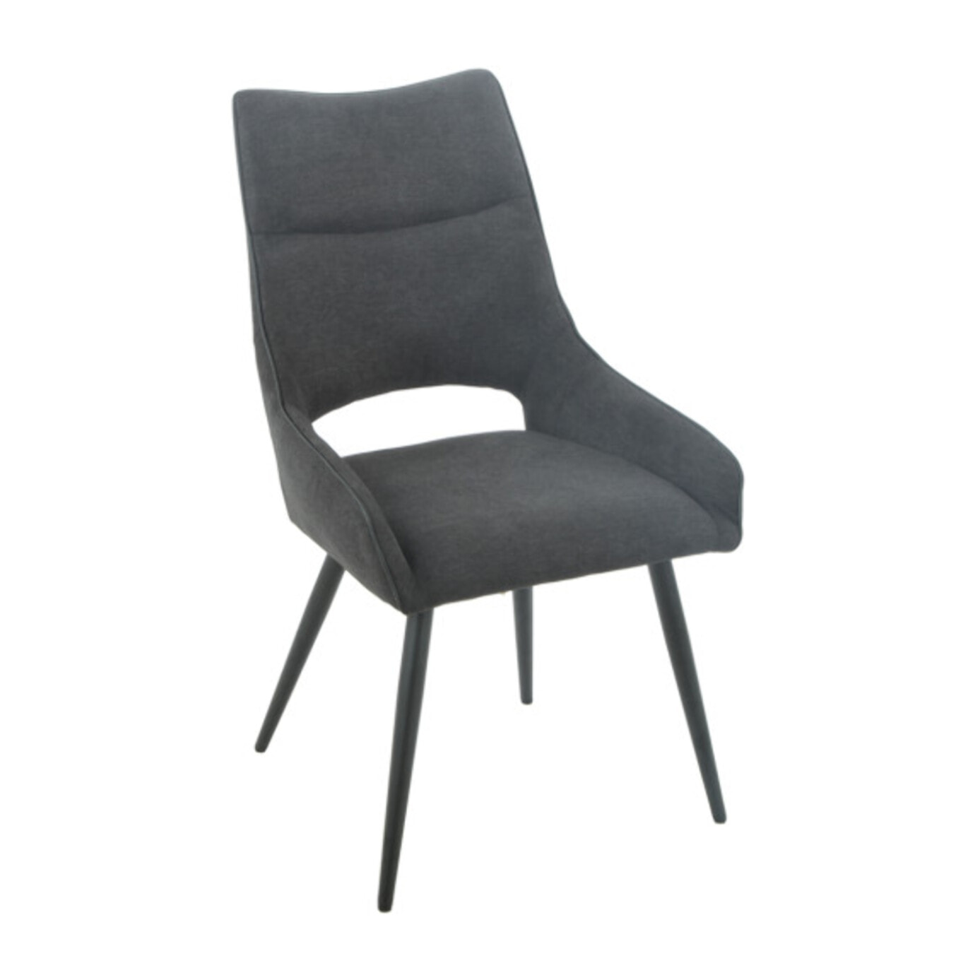 Chaise en lin avec pieds fins en métal noir - CHICAGO