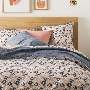 Housse de couette imprimée en satin de coton, ADÈLE, rose Lingerie