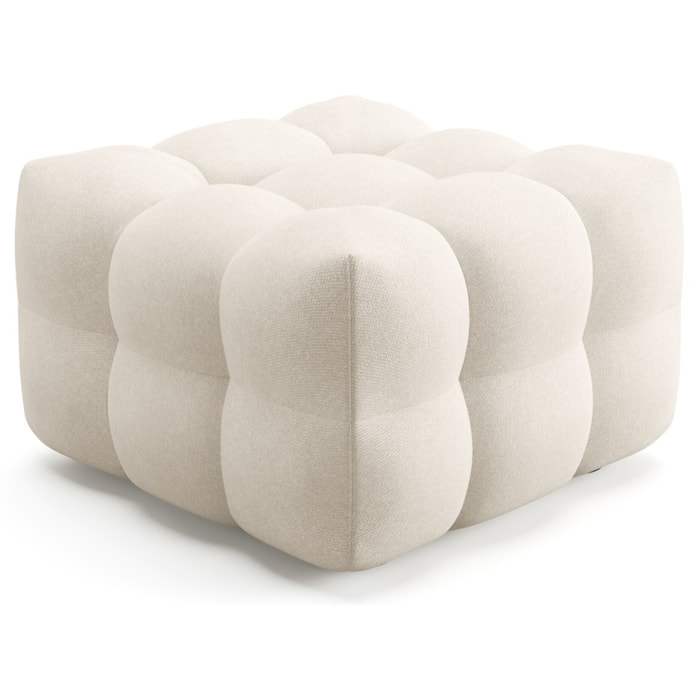 Pouf capitonné en tissu bouclé - CESTER