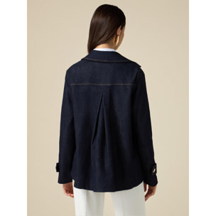 Oltre - Trench corto in denim - Blu