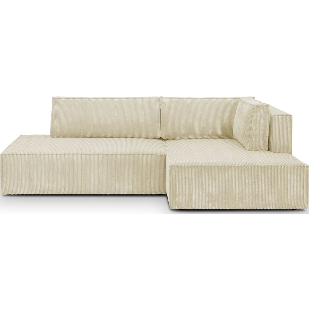 Canapé d&#x27;angle à droite convertible 3 places en velours côtelé - BARANI