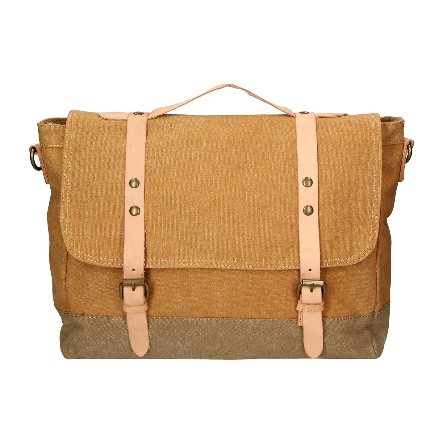 Borsa a mano unisex - Modello Minerva - Canvas e pelle - 30.0 x 40.0 x 12.0 cm